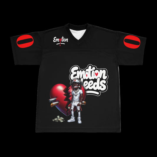 Emotion Bleeds Football Jersey — Black Graphic Sports