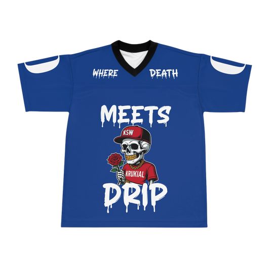 Krukial Where Death Meets Drip Blue Football Jersey