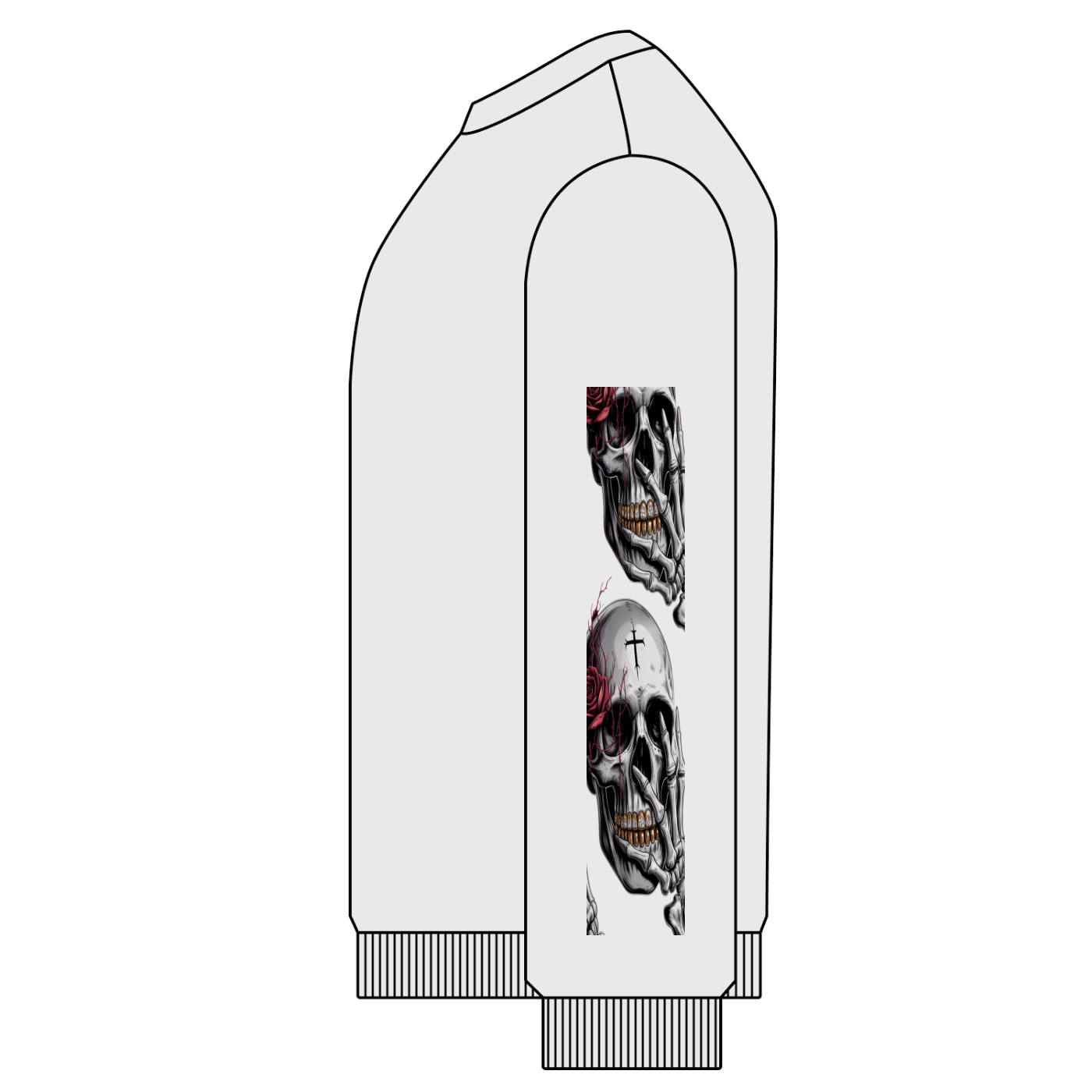 Death With a Smile Snow Washed Oversized Sweatshirt