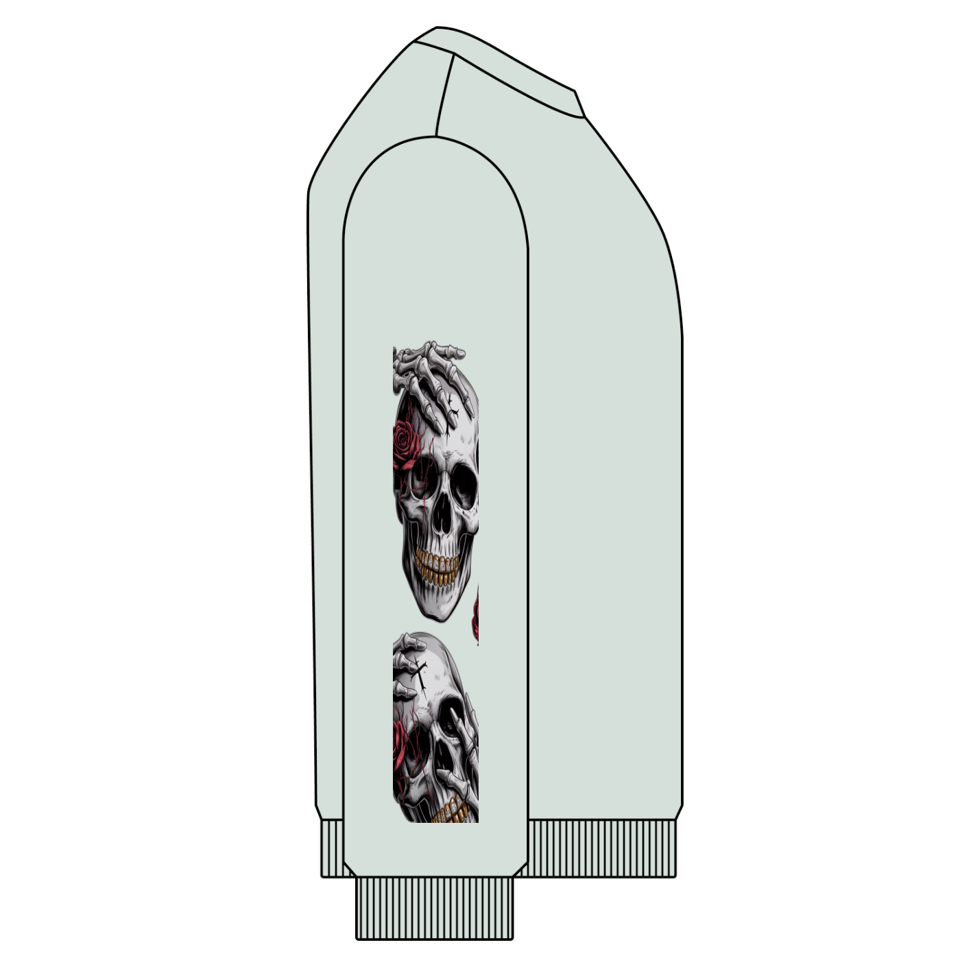 Death With a Smile Snow Washed Oversized Sweatshirt