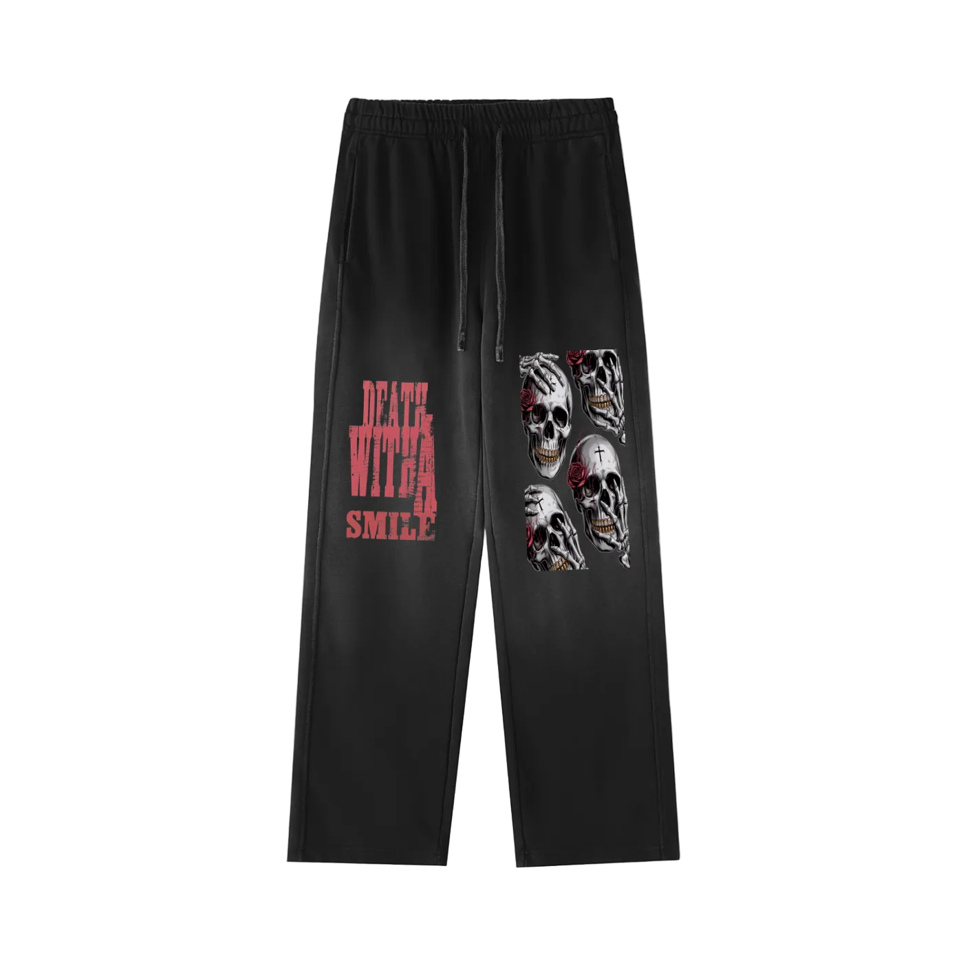 Death With A Smile Vintage Washed Gradient Straight-Leg Sweatpants