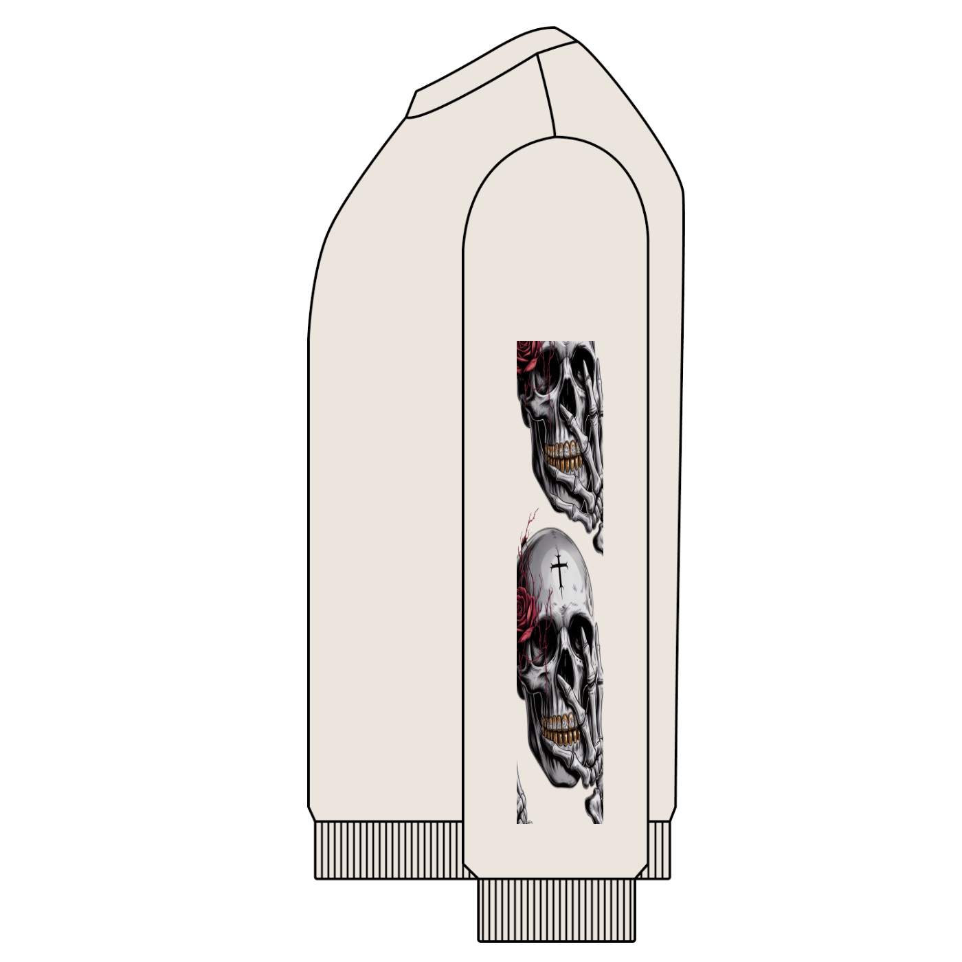 Death With a Smile Snow Washed Oversized Sweatshirt