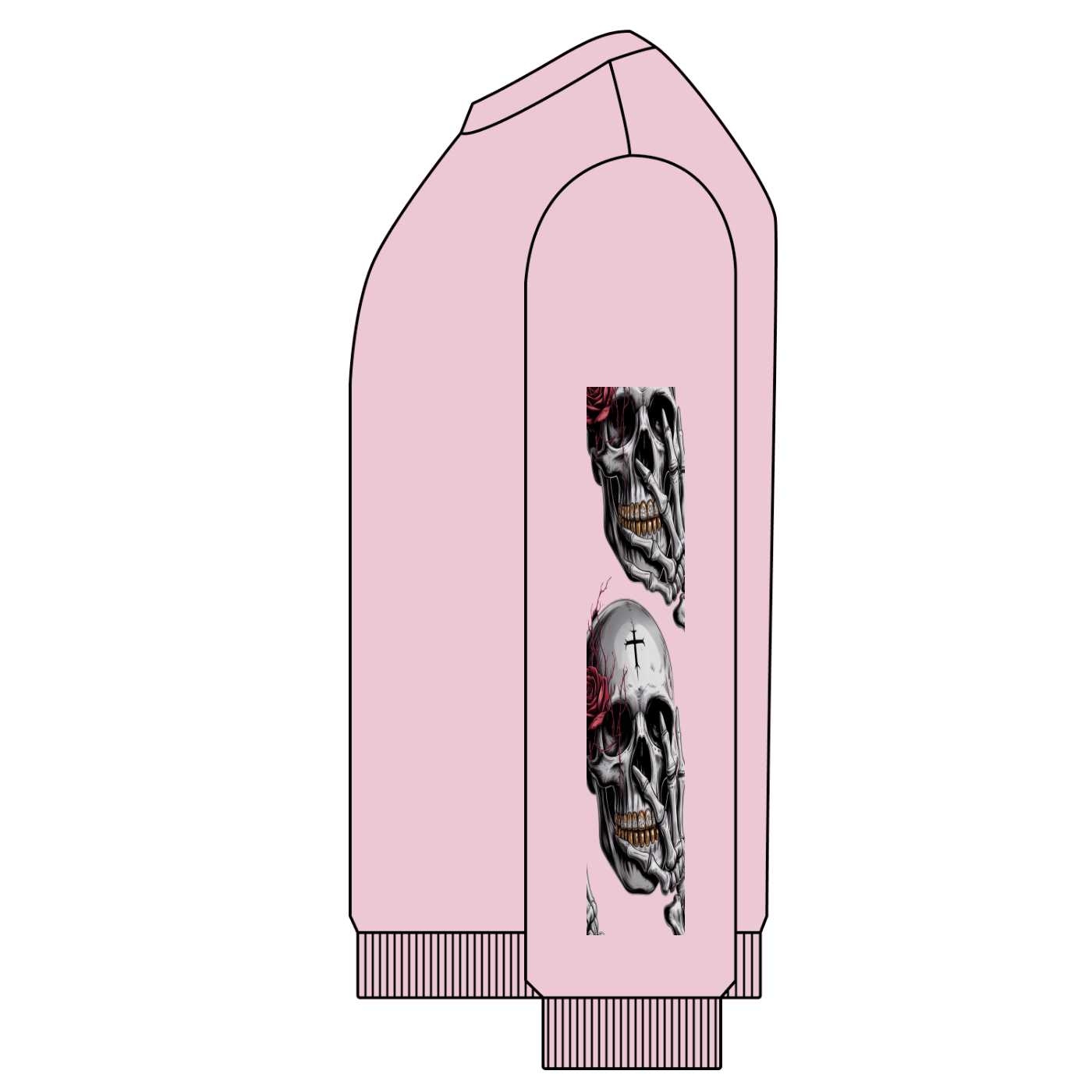 Death With a Smile Snow Washed Oversized Sweatshirt